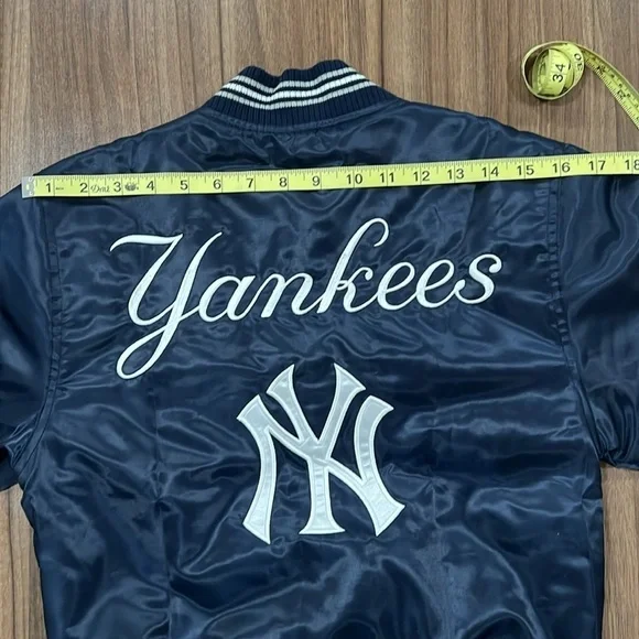 Yankee White & Blue Bomber Jacket MLB by JH Design Size S (5-6) Kids - Picture 14 of 15